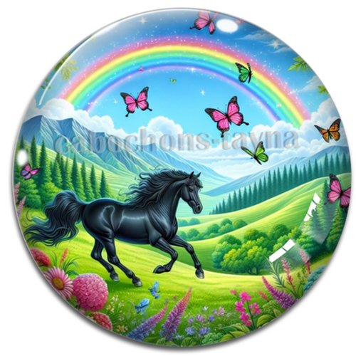 Cabochon cheval, cabochon résine ou verre rond différente taille