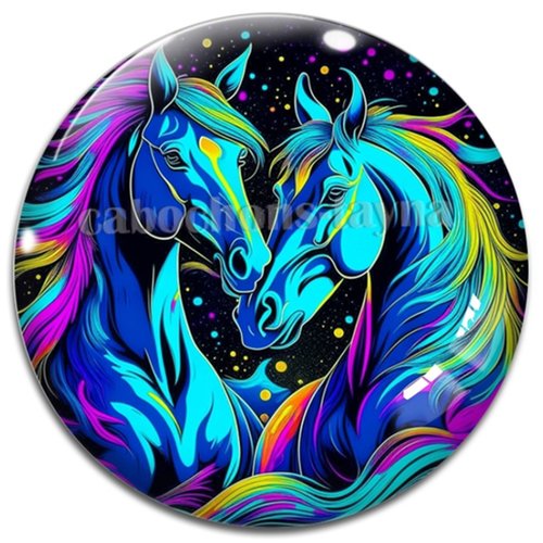 Cabochon cheval, cabochon résine ou verre rond différente taille