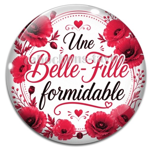 Cabochon une belle fille formidable, cabochon résine ou verre rond différente taille