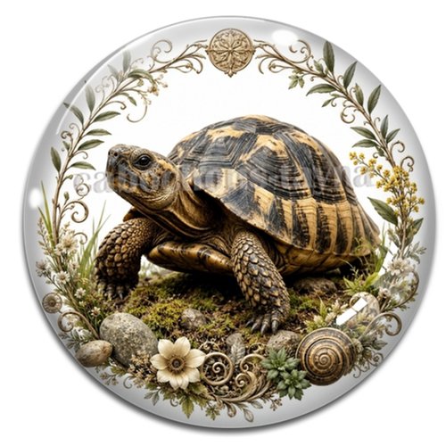 Cabochon tortue de terre, cabochon résine ou verre rond différente taille