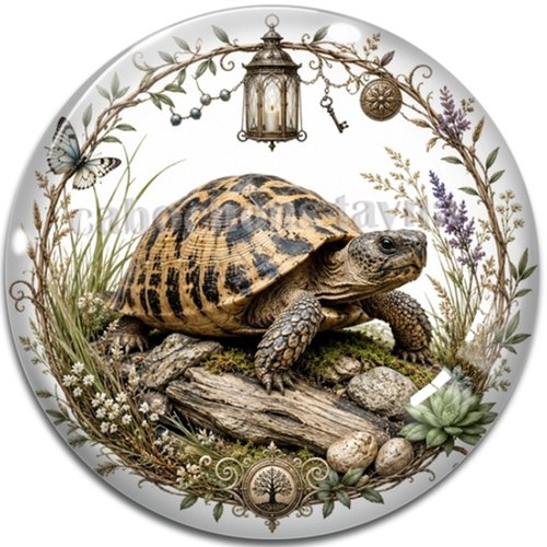 Cabochon tortue de terre, cabochon résine ou verre rond différente taille
