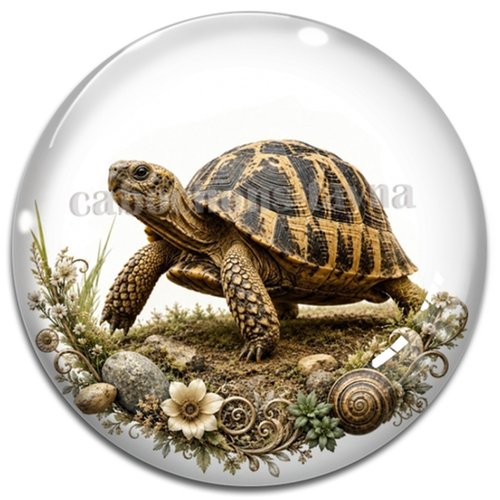 Cabochon tortue de terre, cabochon résine ou verre rond différente taille