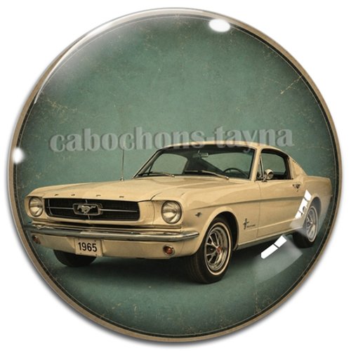 Cabochon voiture vintage, cabochon résine ou verre rond différente taille