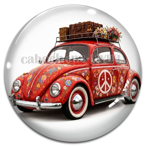 Cabochon voiture vintage, cabochon résine ou verre rond différente taille