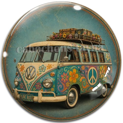 Cabochon combi vintage, cabochon résine ou verre rond différente taille