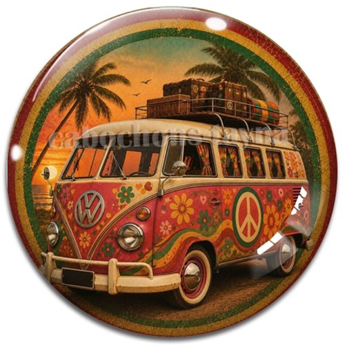 Cabochon combi vintage, cabochon résine ou verre rond différente taille