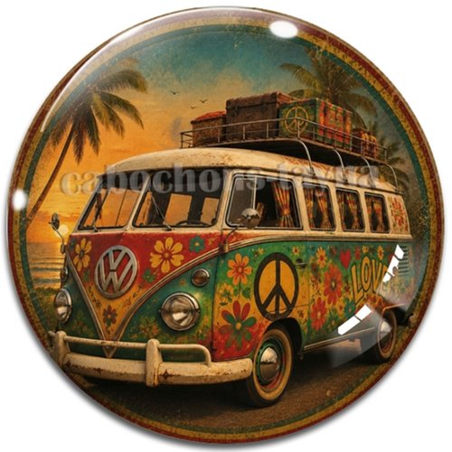 Cabochon combi vintage, cabochon résine ou verre rond différente taille