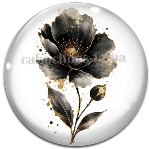 Cabochon coquelicot – résine ou verre – différentes tailles disponibles