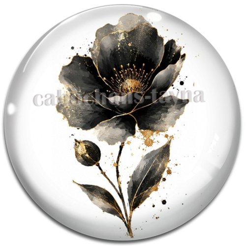 Cabochon coquelicot – résine ou verre – différentes tailles disponibles