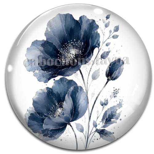 Cabochon coquelicot – résine ou verre – différentes tailles disponibles