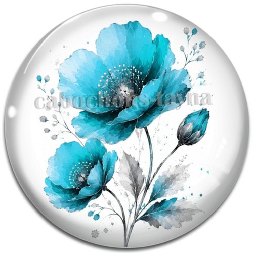 Cabochon coquelicot – résine ou verre – différentes tailles disponibles