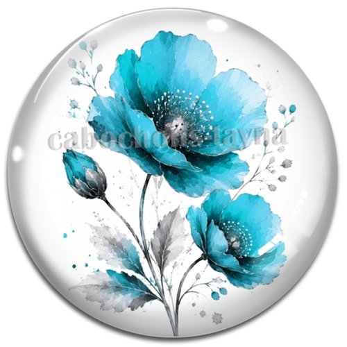 Cabochon coquelicot – résine ou verre – différentes tailles disponibles