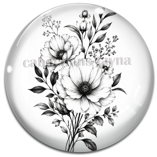 Cabochon fleur – résine ou verre – différentes tailles disponibles