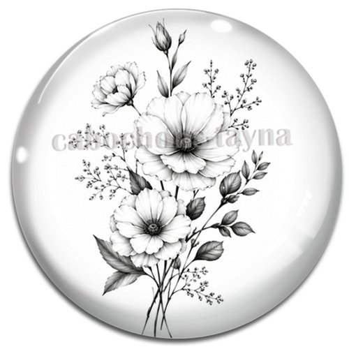 Cabochon fleur – résine ou verre – différentes tailles disponibles