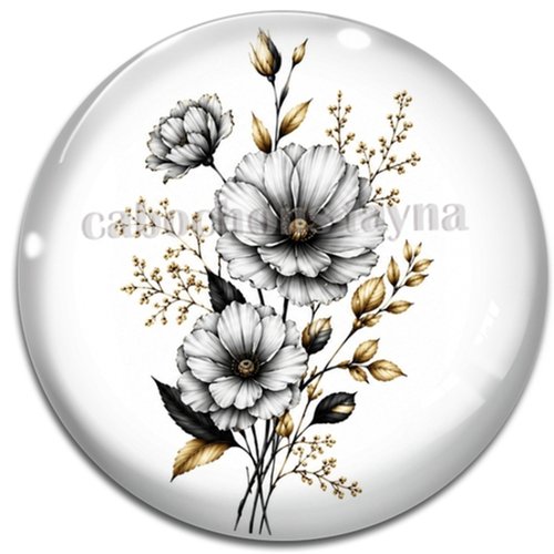 Cabochon fleur – résine ou verre – différentes tailles disponibles