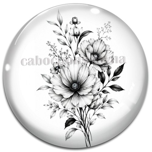 Cabochon fleur – résine ou verre – différentes tailles disponibles