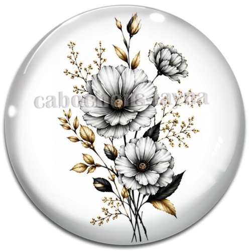 Cabochon fleur – résine ou verre – différentes tailles disponibles