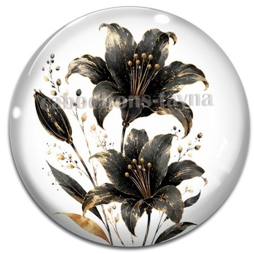 Cabochon fleur exotique – résine ou verre – différentes tailles disponibles