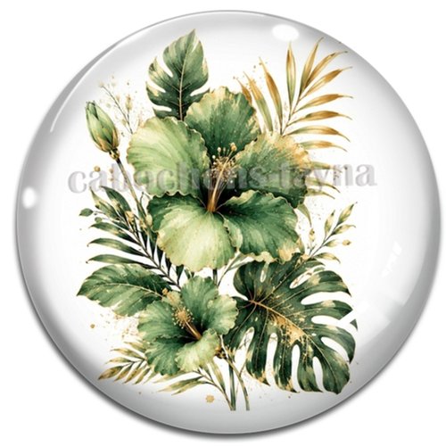 Cabochon fleur exotique – résine ou verre – différentes tailles disponibles