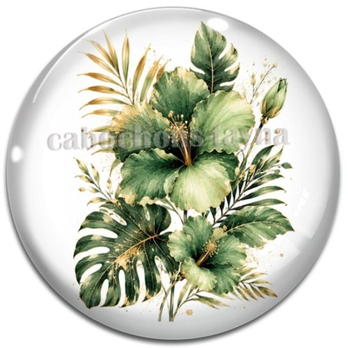 Cabochon fleur exotique – résine ou verre – différentes tailles disponibles