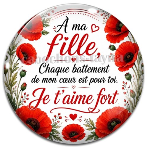 Cabochon fille – résine ou verre – différentes tailles disponibles