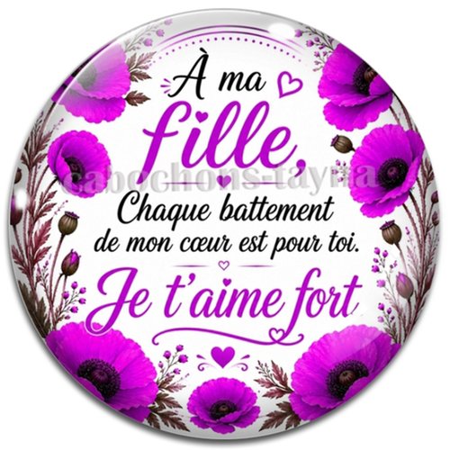 Cabochon fille – résine ou verre – différentes tailles disponibles
