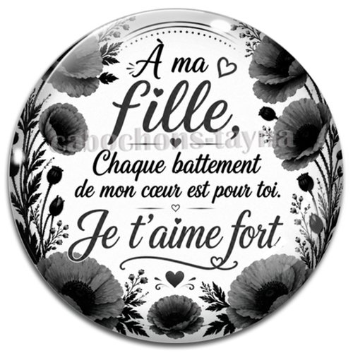 Cabochon fille – résine ou verre – différentes tailles disponibles