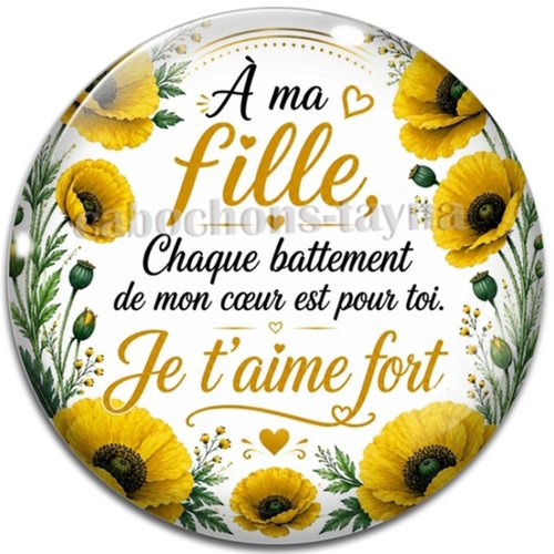 Cabochon fille – résine ou verre – différentes tailles disponibles