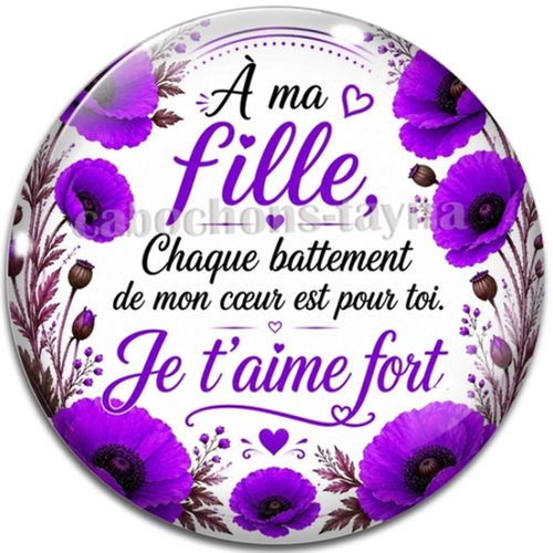 Cabochon fille – résine ou verre – différentes tailles disponibles