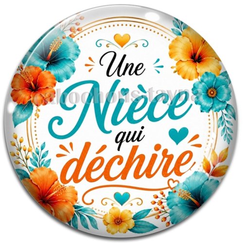 Cabochon une nièce qui déchire – résine ou verre – différentes tailles disponibles