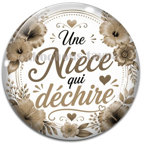 Cabochon une nièce qui déchire – résine ou verre – différentes tailles disponibles