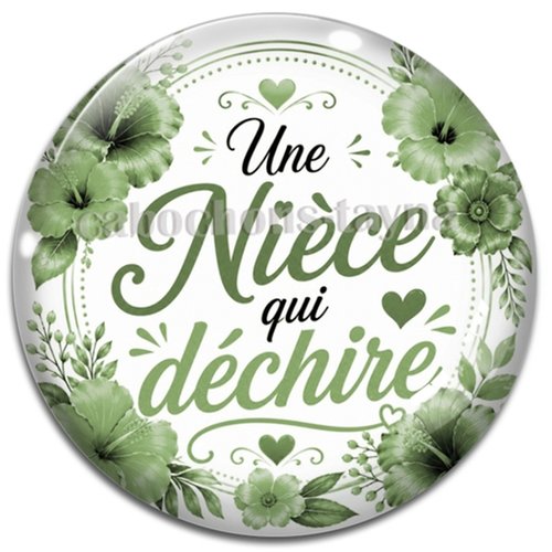 Cabochon une nièce qui déchire – résine ou verre – différentes tailles disponibles