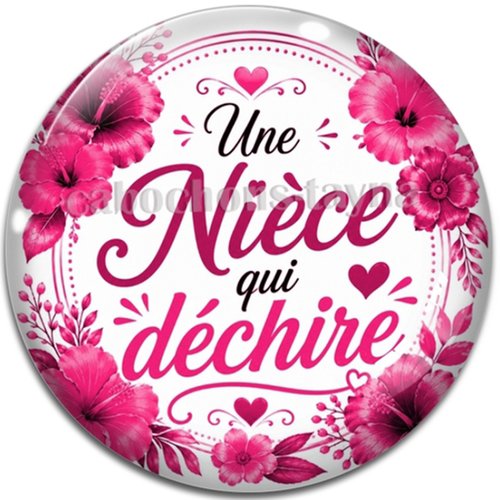 Cabochon une nièce qui déchire – résine ou verre – différentes tailles disponibles
