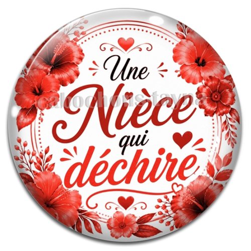 Cabochon une nièce qui déchire – résine ou verre – différentes tailles disponibles