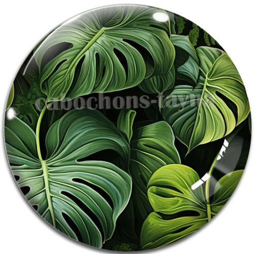 Cabochon feuille, cabochon résine - ou verre rond différente taille