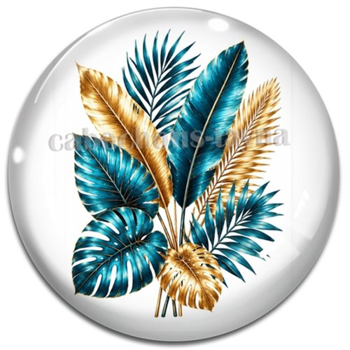 Cabochon feuille, cabochon résine - ou verre rond différente taille