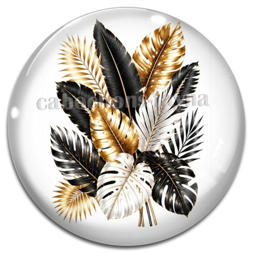 Cabochon feuille, cabochon résine - ou verre rond différente taille