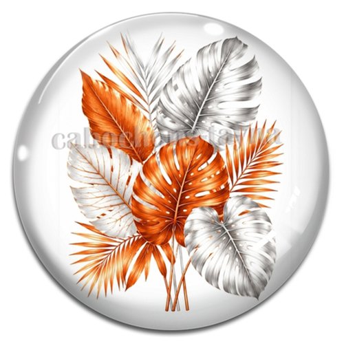 Cabochon feuille, cabochon résine - ou verre rond différente taille