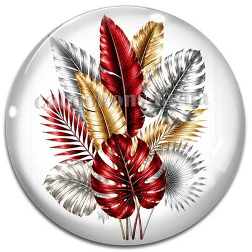 Cabochon feuille, cabochon résine - ou verre rond différente taille