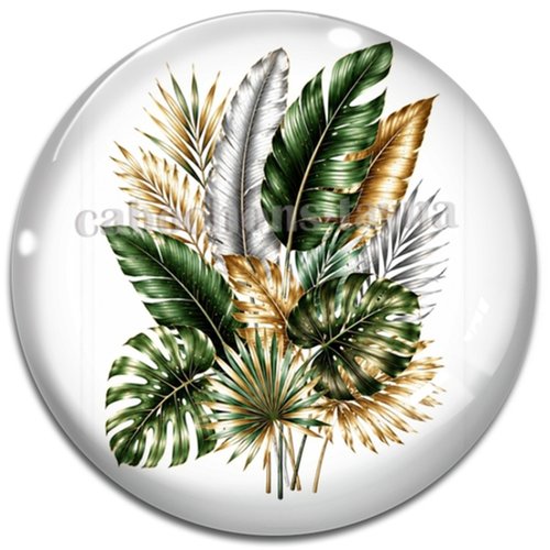 Cabochon feuille, cabochon résine - ou verre rond différente taille