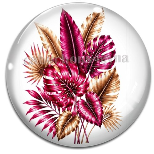 Cabochon feuille, cabochon résine - ou verre rond différente taille