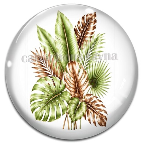 Cabochon feuille, cabochon résine - ou verre rond différente taille