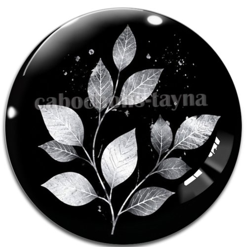 Cabochon feuille, cabochon résine - ou verre rond différente taille