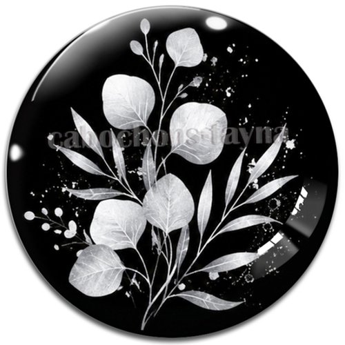 Cabochon feuille, cabochon résine - ou verre rond différente taille