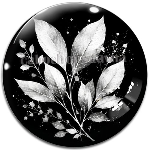 Cabochon feuille, cabochon résine - ou verre rond différente taille