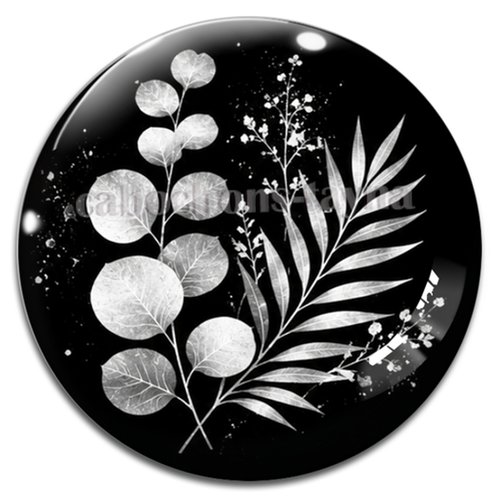 Cabochon feuille, cabochon résine - ou verre rond différente taille