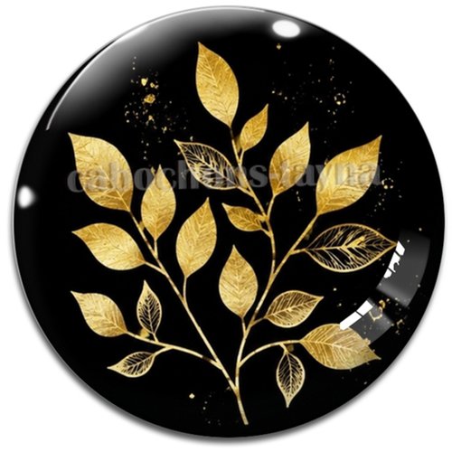 Cabochon feuille, cabochon résine - ou verre rond différente taille