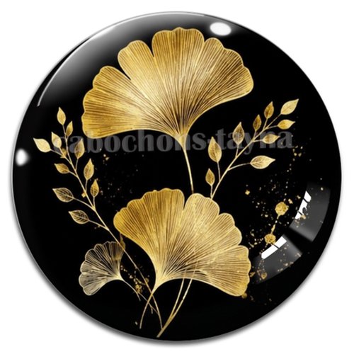 Cabochon feuille, cabochon résine - ou verre rond différente taille