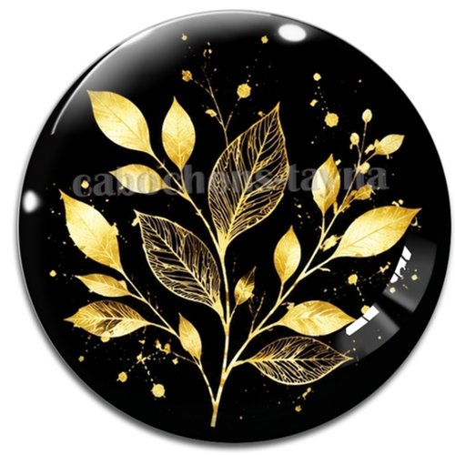 Cabochon feuille, cabochon résine - ou verre rond différente taille