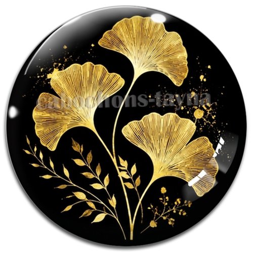Cabochon feuille, cabochon résine - ou verre rond différente taille